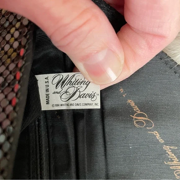 Whiting & Davis Chevron Metal Mesh Evening Bag - Picture 9 of 10